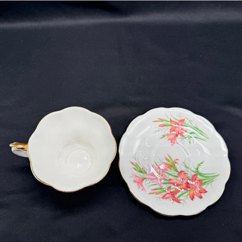 Royal Albert Friendship Series Gladiolus Tea Cup and Saucer Set Bone China